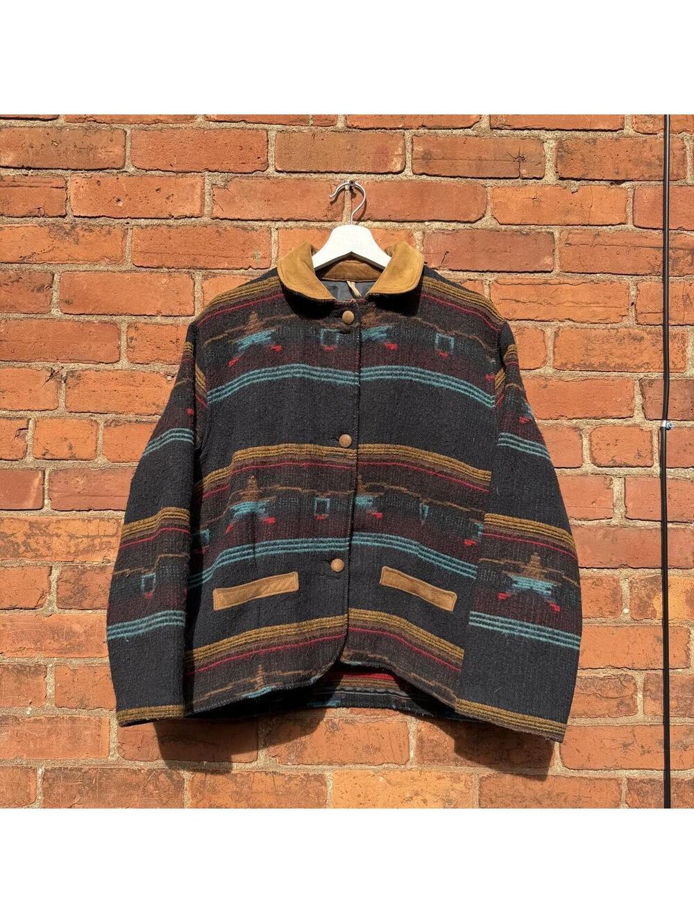 vintage woolrich wool button up jacket 80s S